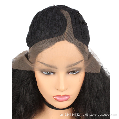 synthetic lace front corn perm wig, long curly fluffy synthetic wig in stock
